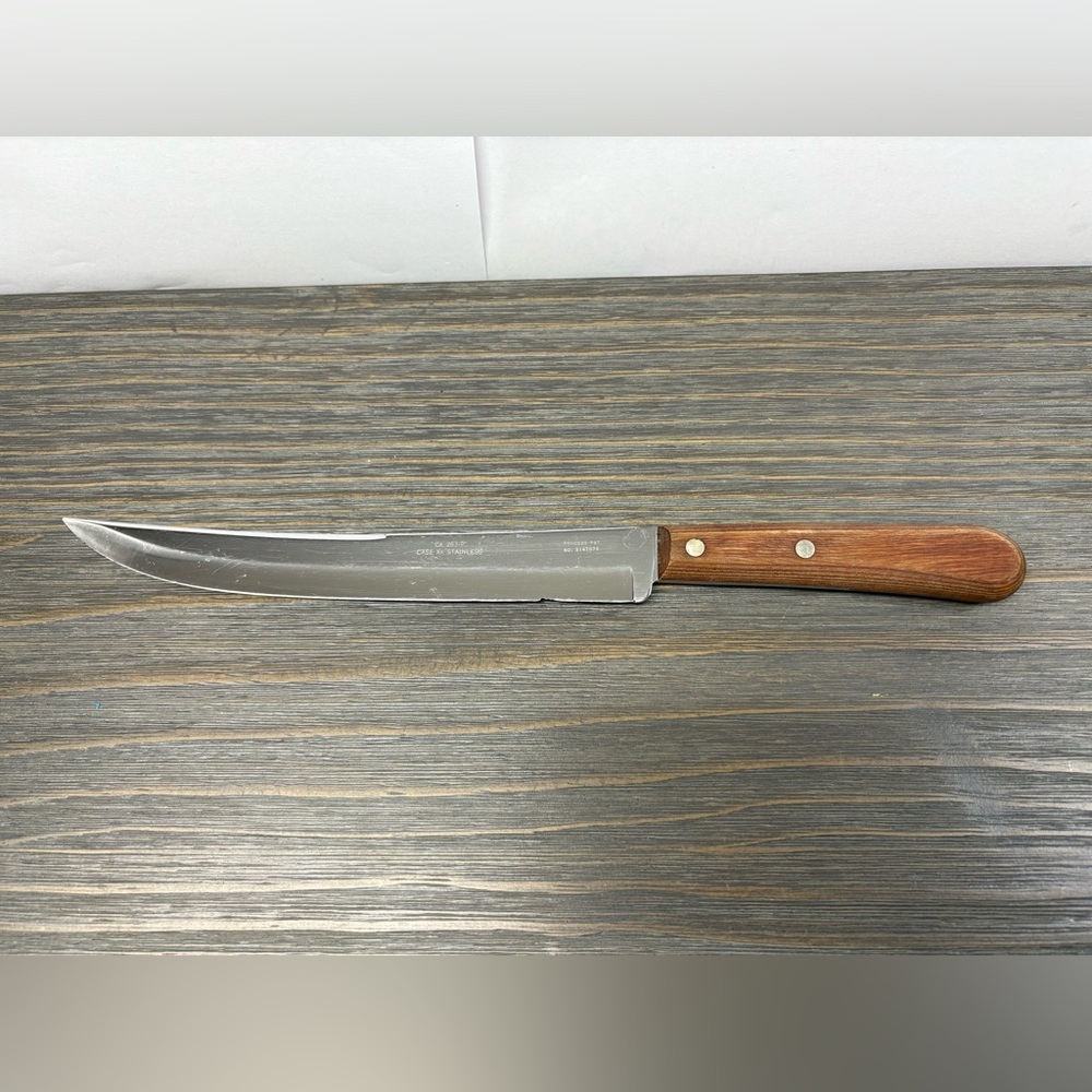 Vintage 9" CASE XX Chromium CAP 283-9” Carving Knife W/ Wood Handle
